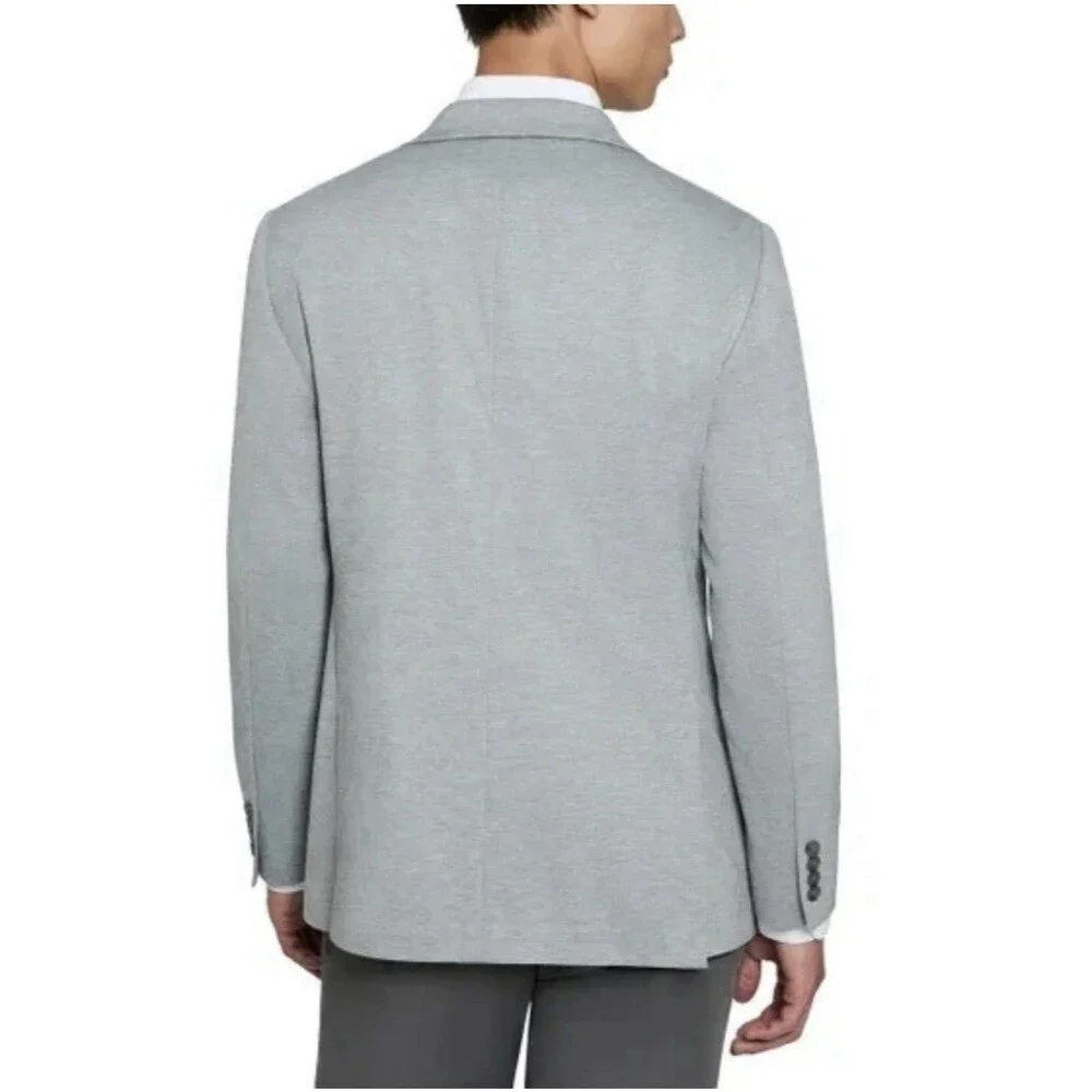 Kenneth Cole Men's New York Knit Blazer Classic Fit Jacket, Gray, Size XL